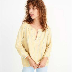 Lemon Tie Back Swing Blouse M